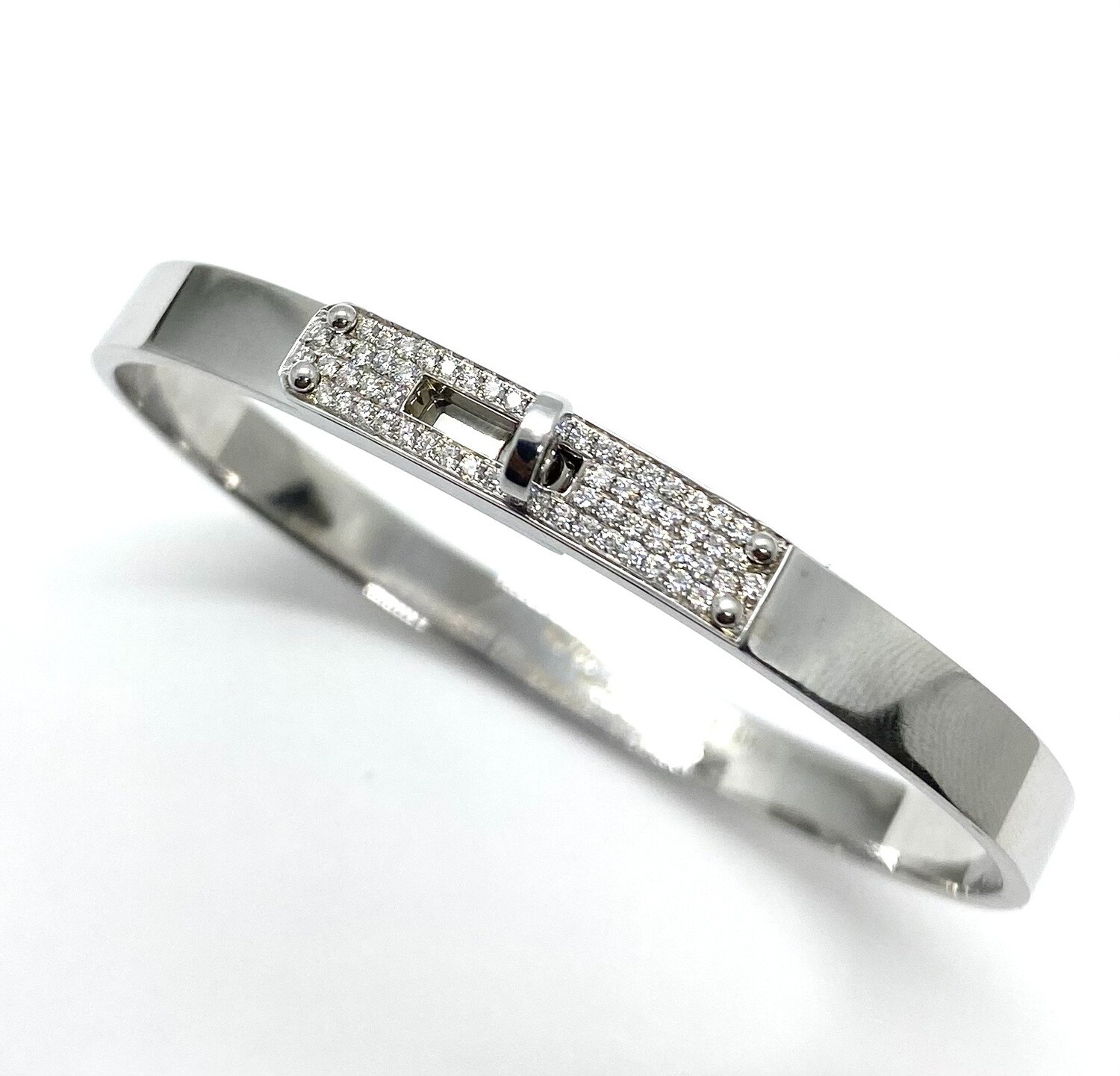 HERMES Kelly  White Gold and Diamond Bracelet