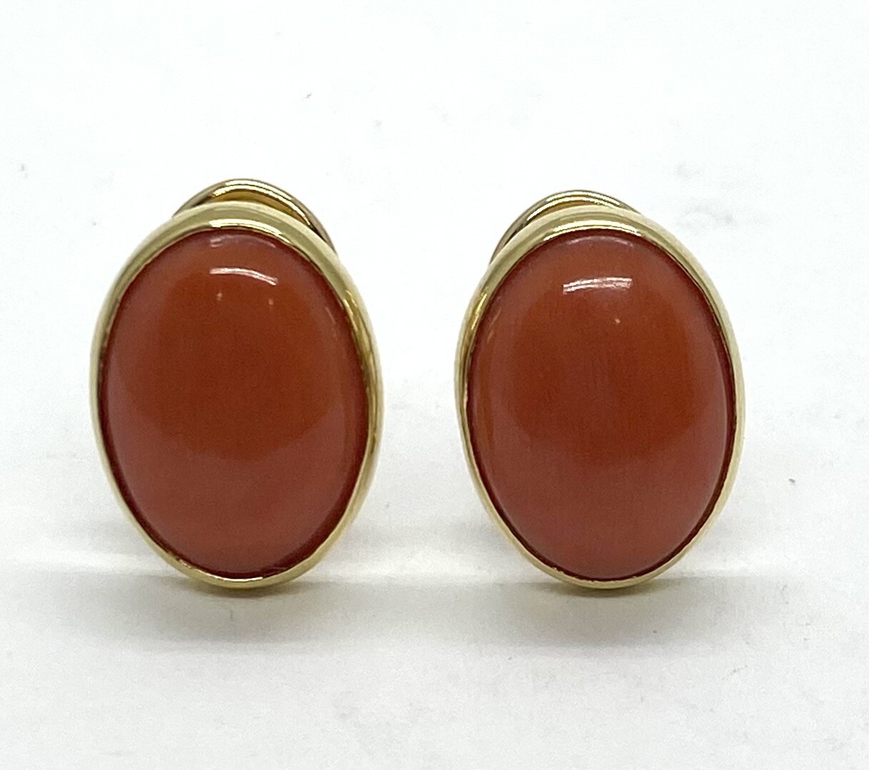 Estate Coral and Gold Earrings