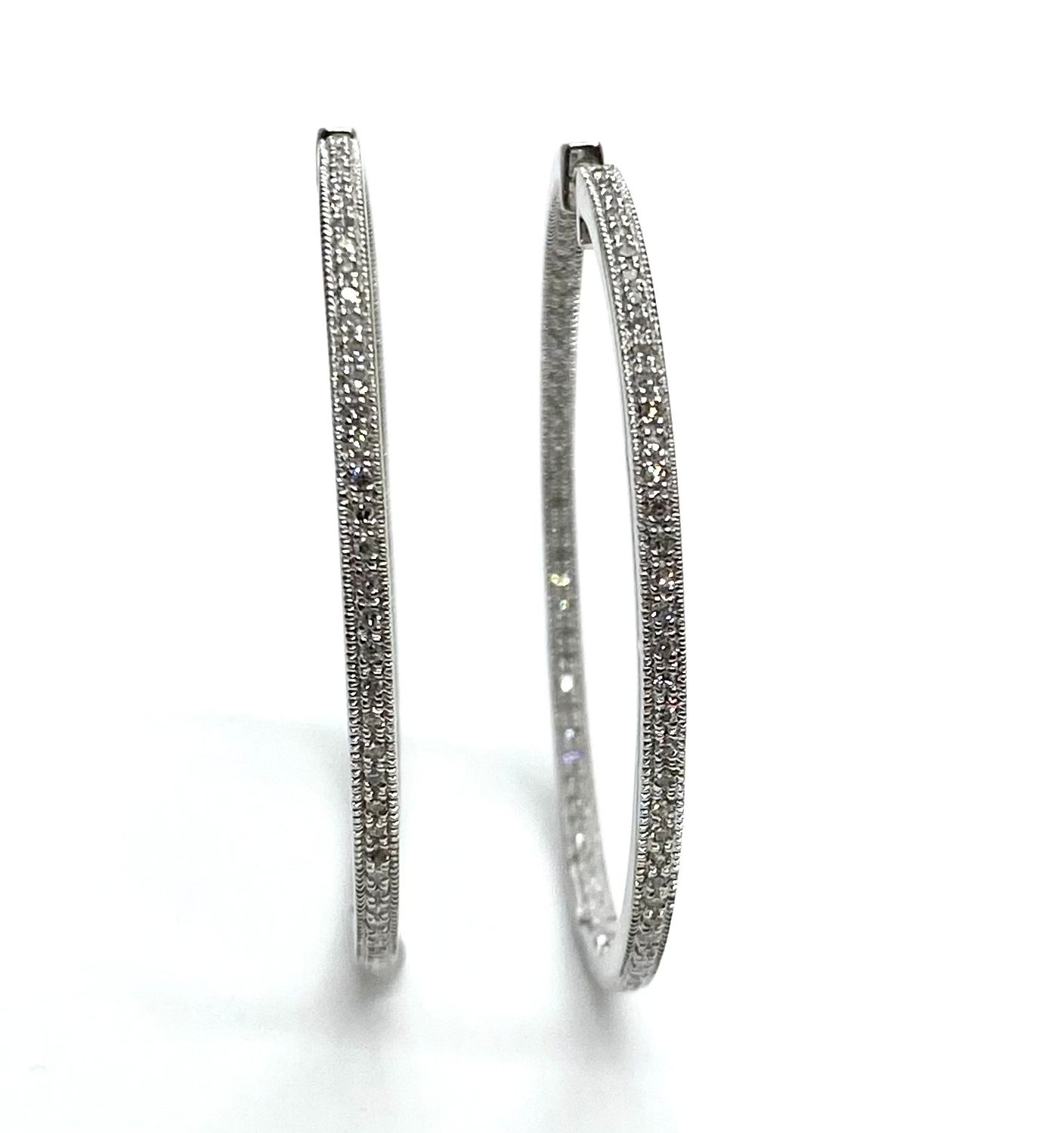 White Gold Diamond Hoop Earrings