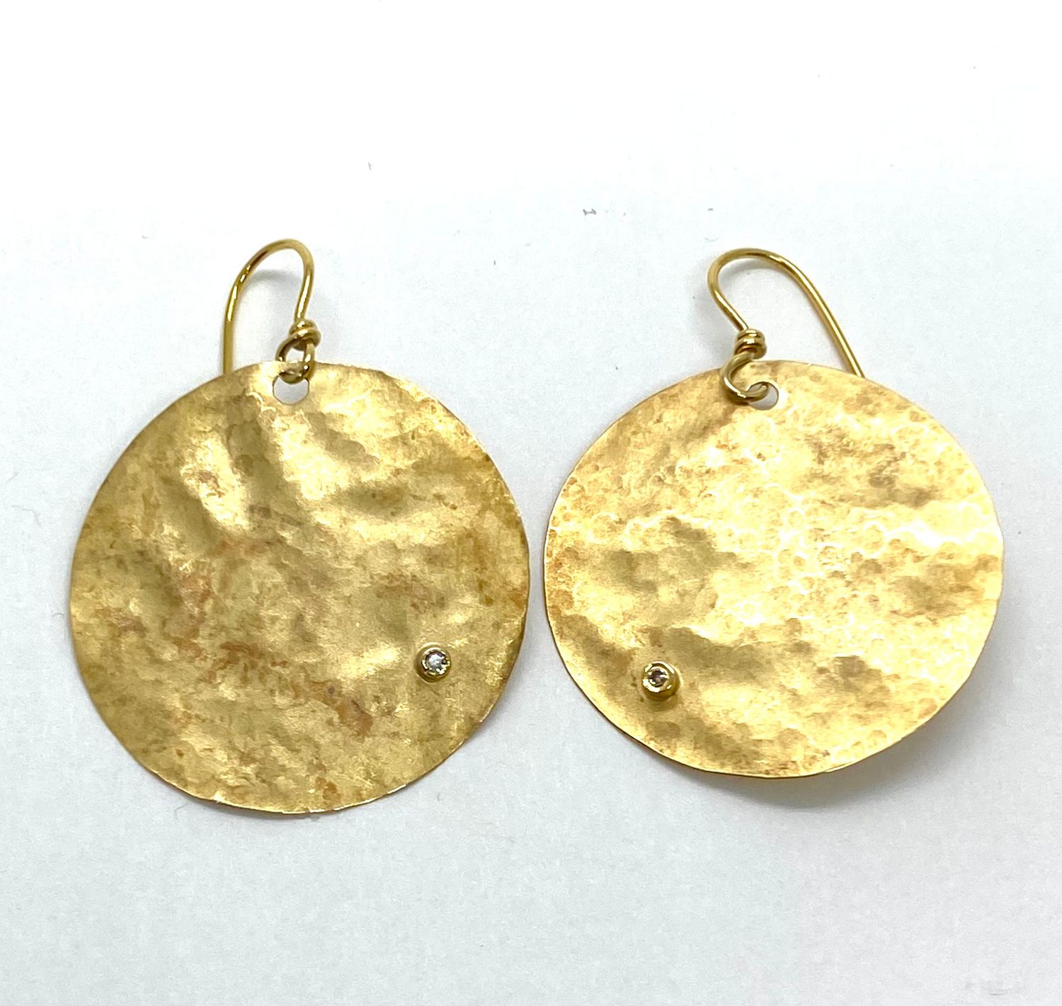Marika Desert Gold Yellow Gold and Diamond Disk Earrings