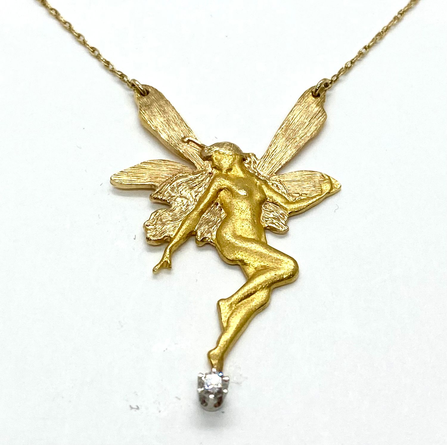 Tinkerbell Necklace in Yellow Gold with Diamond