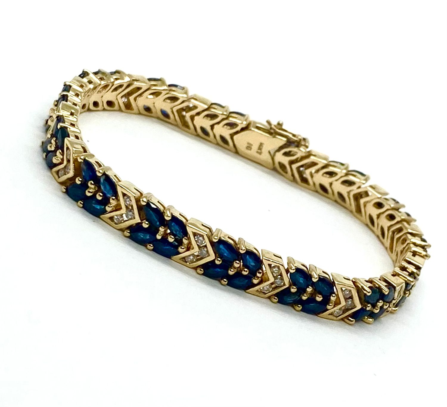 Estate Blue Sapphire and Diamond Bracelet