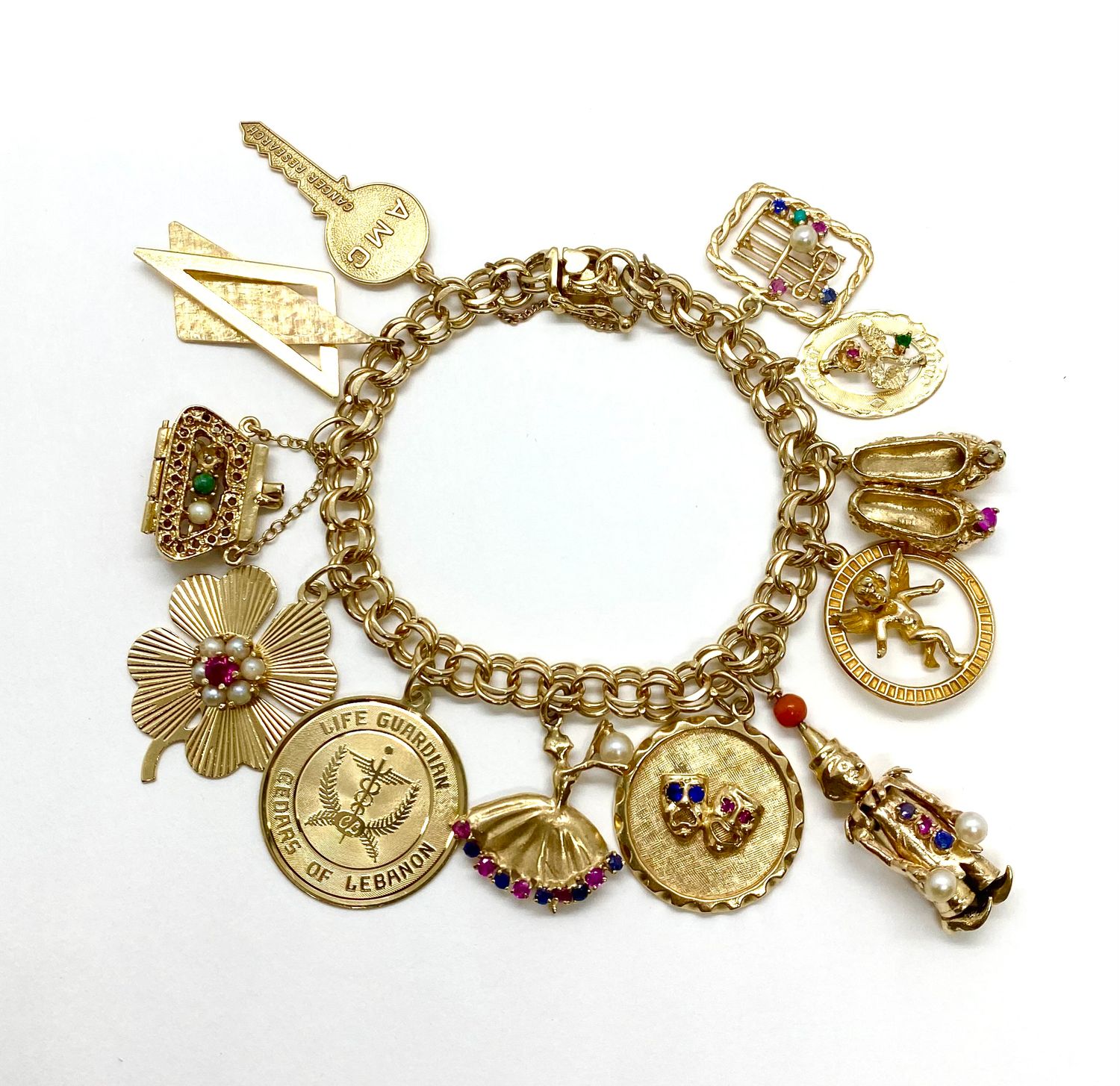 Vintage Yellow Gold Charm Bracelet