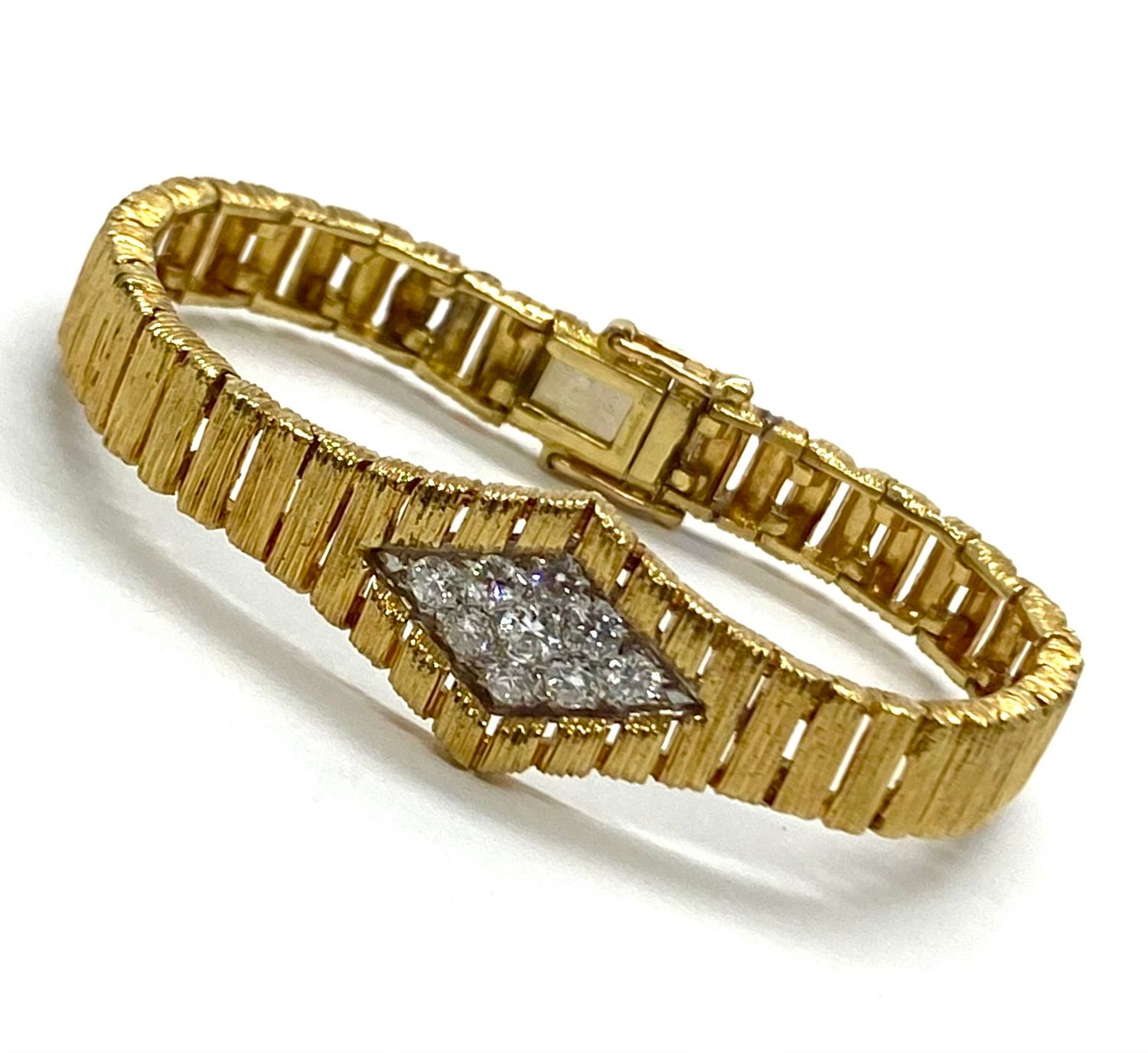 Estate Yellow Gold and Diamond Bracelet