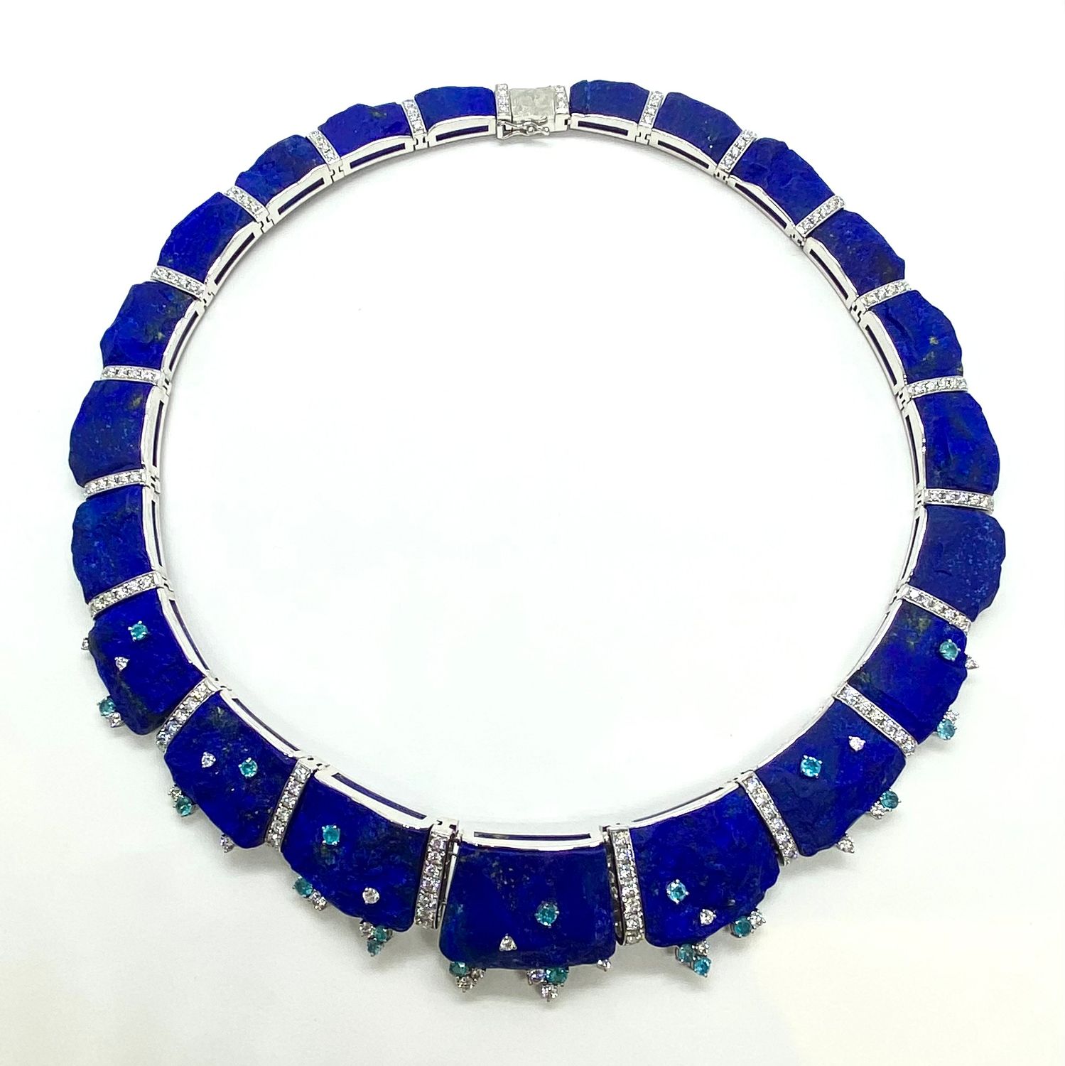 Designer Lapis Paraiba Tourmaline Necklace