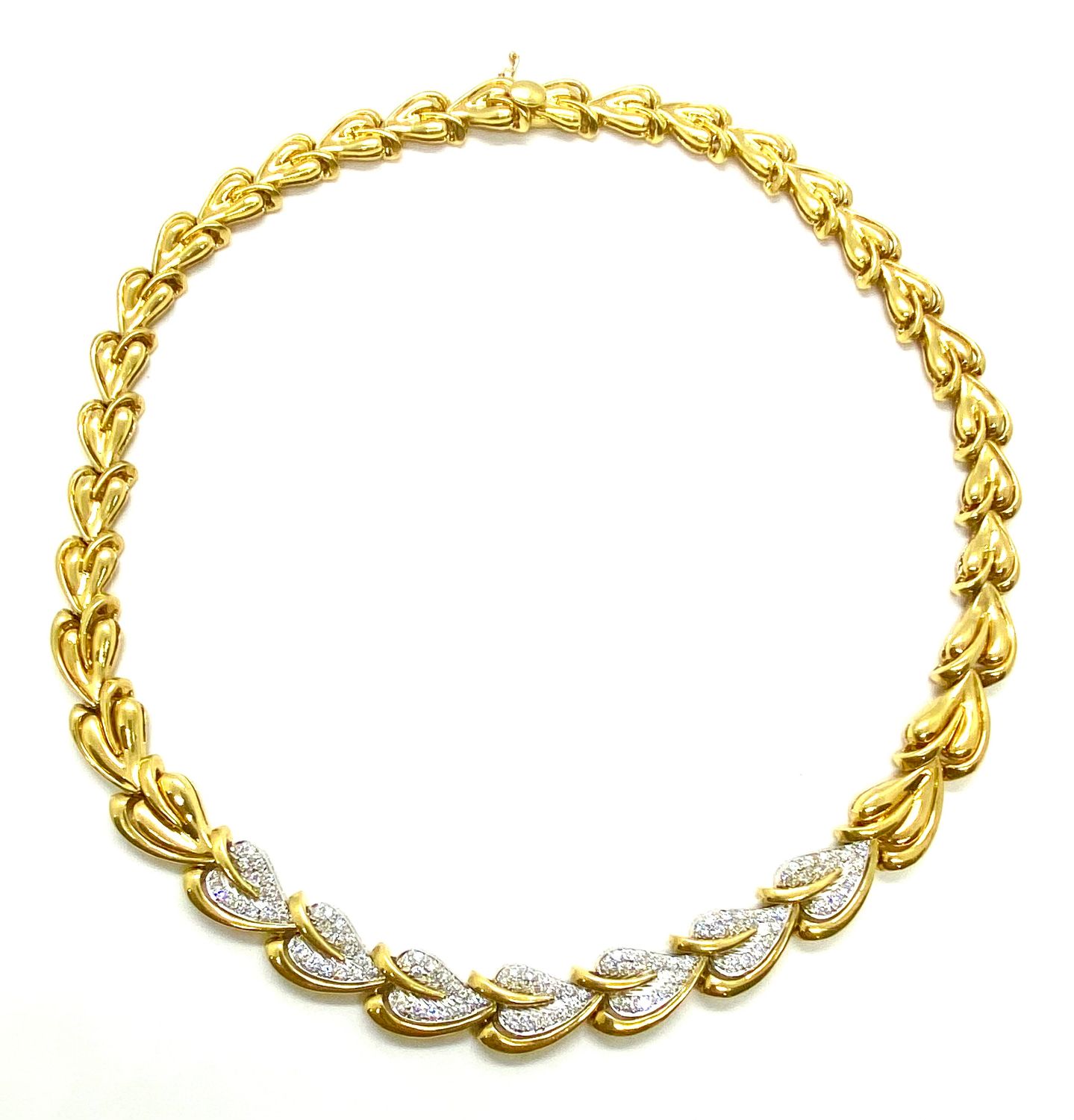Estate Yellow Gold Necklace with Diamonds