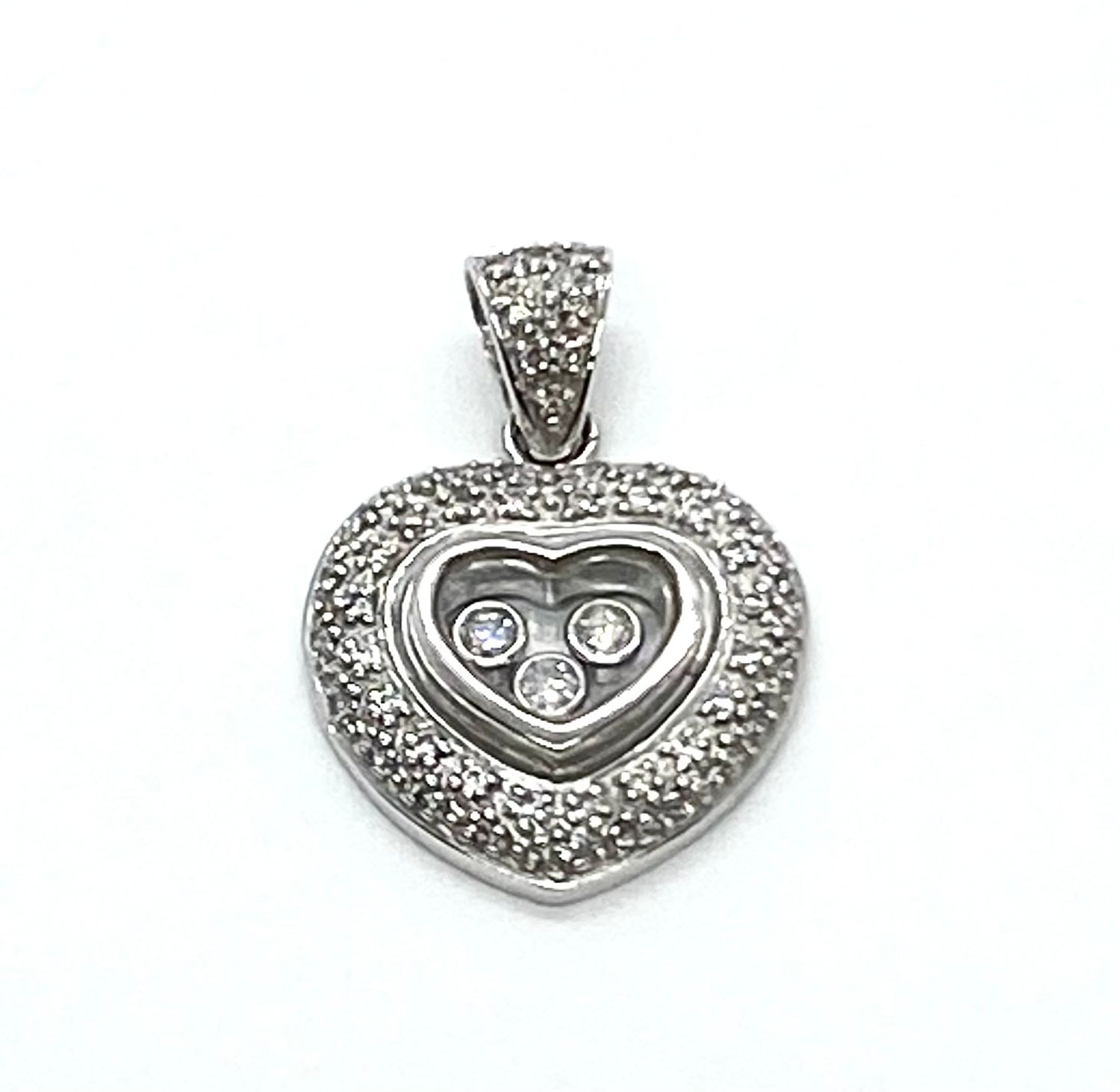 Floating Diamonds Heart Pendant
