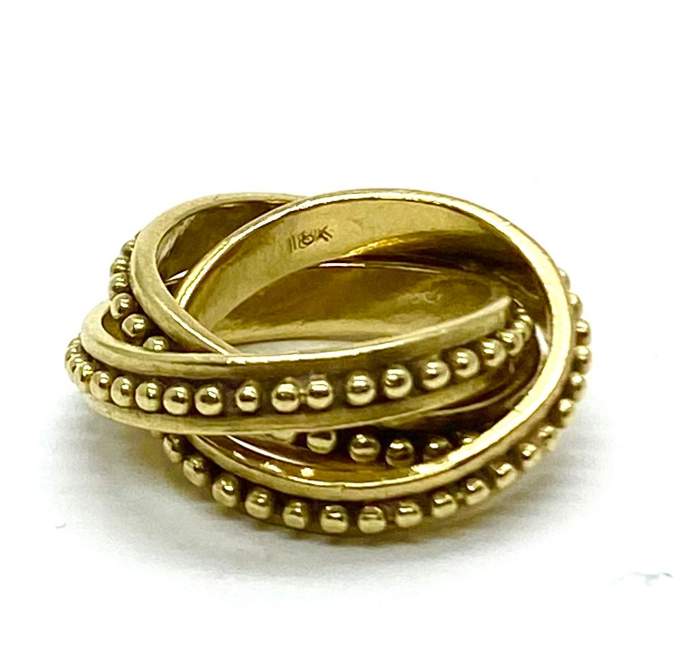 Trinity Rolling Yellow Gold Ring
