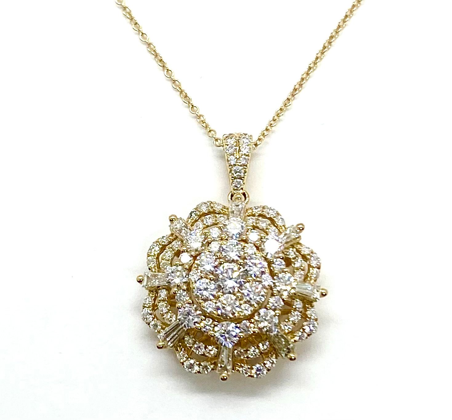 Estate Yellow Gold and Diamond Pendant