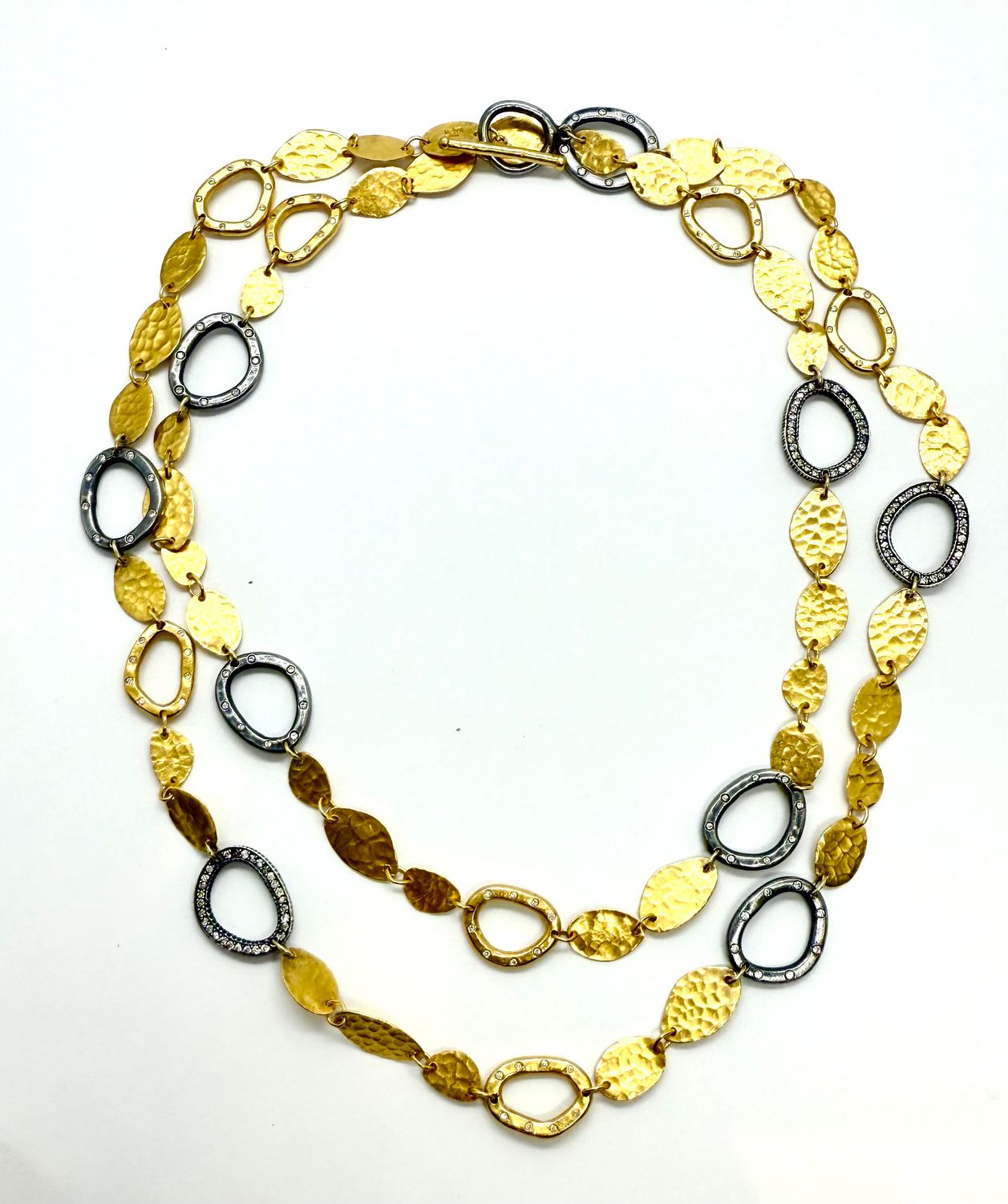 YOSSI HARARI 24K Gold + Sterling Silver Necklace and Earrings