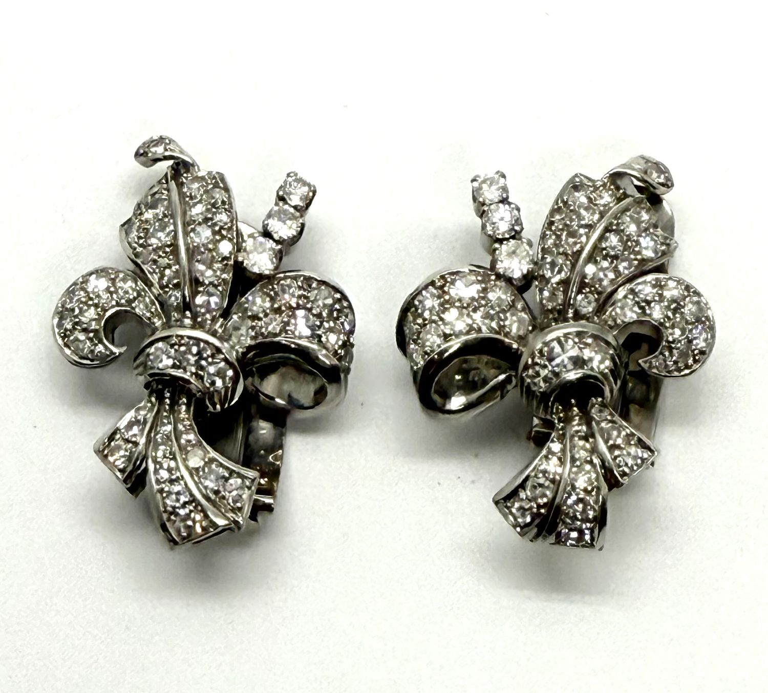 Art Deco Platinum and Diamond Earrings