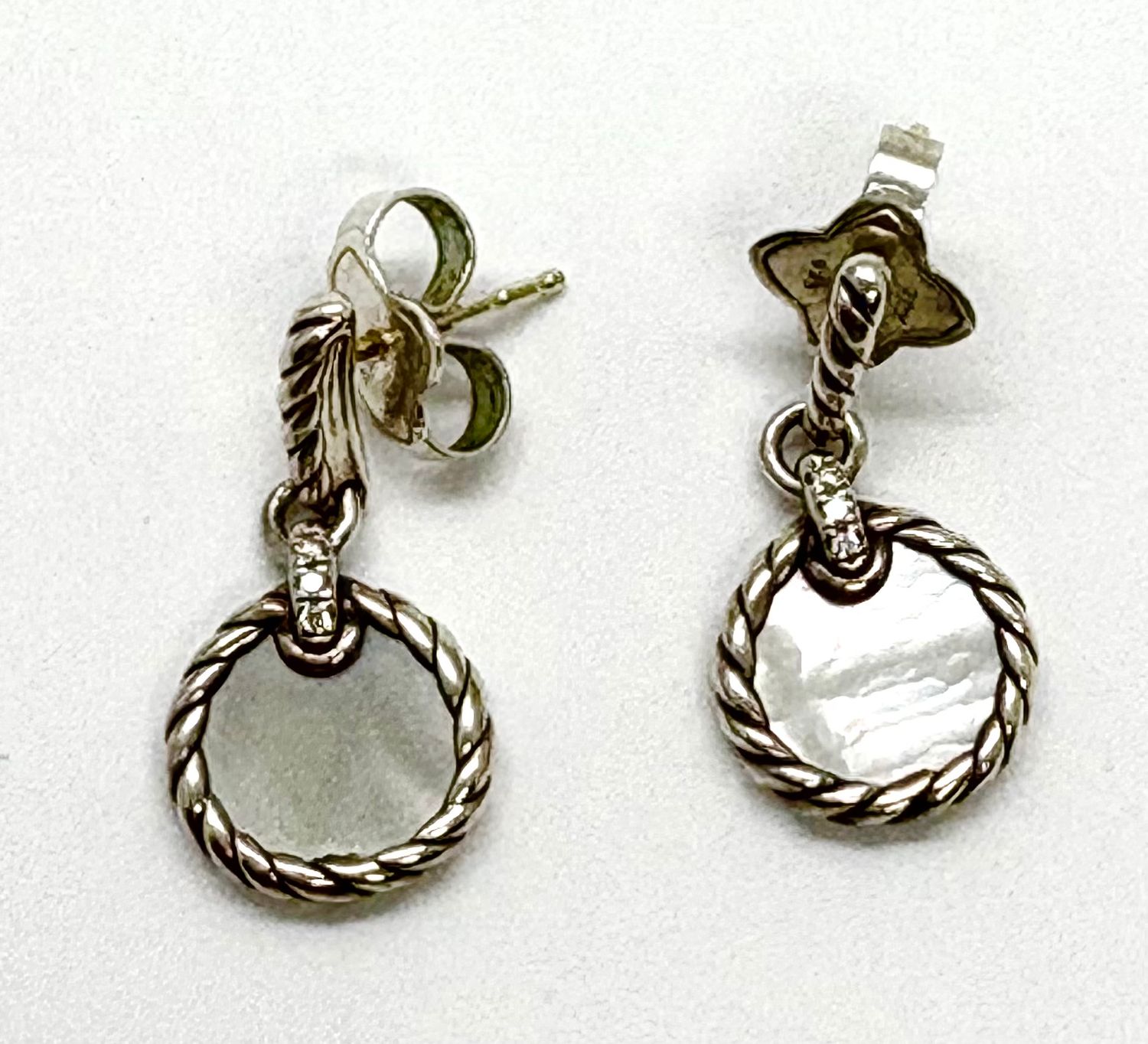 DAVID YURMAN Mother of Pearl and Diamond Earrings