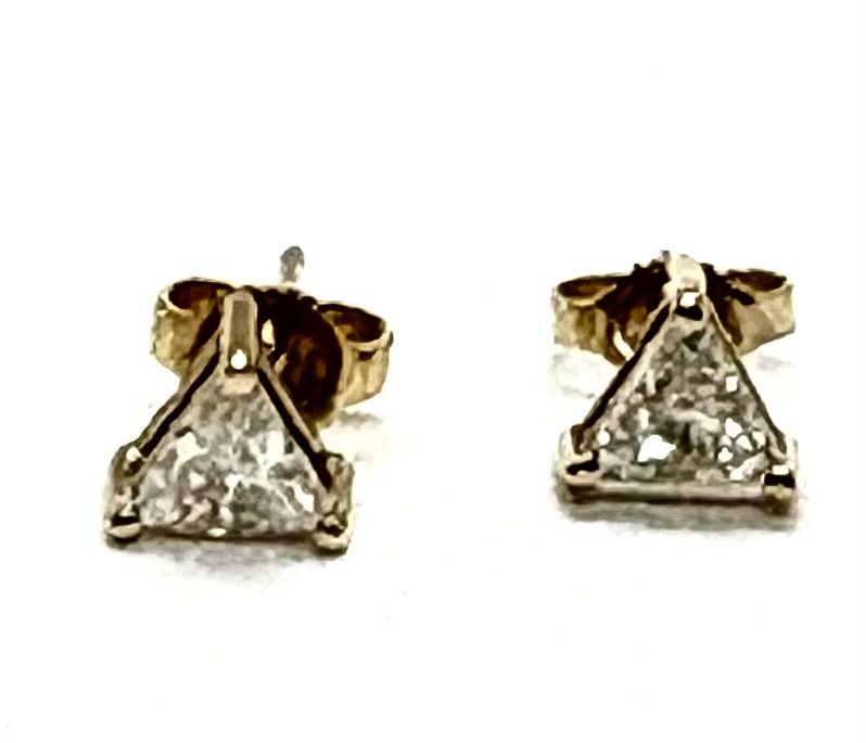 Triangle Diamond Stud Earrings
