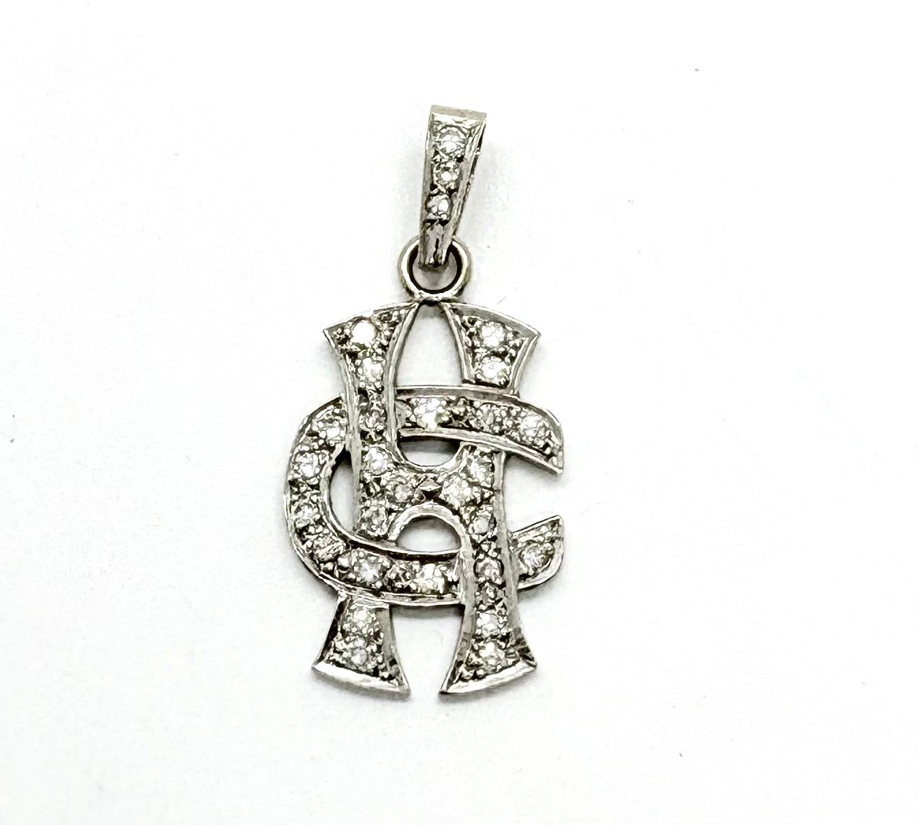 CH French Initial Diamond Pendant