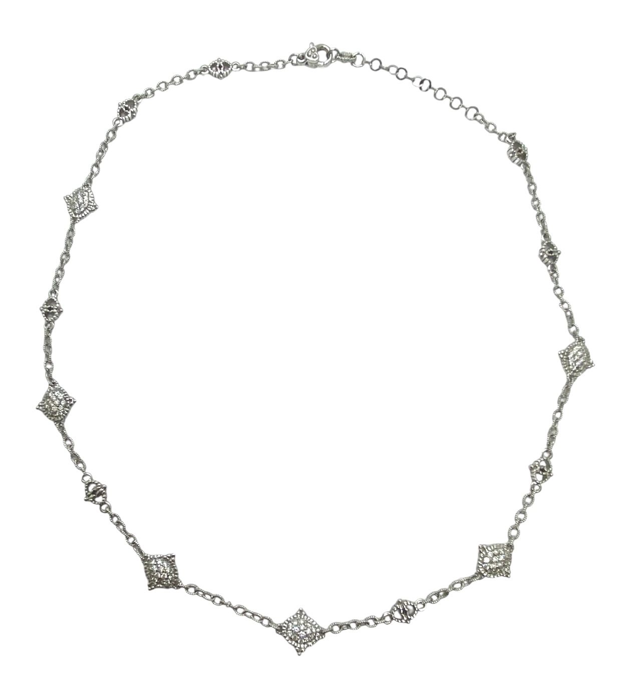 Judith Ripka Diamond Necklace in White Gold