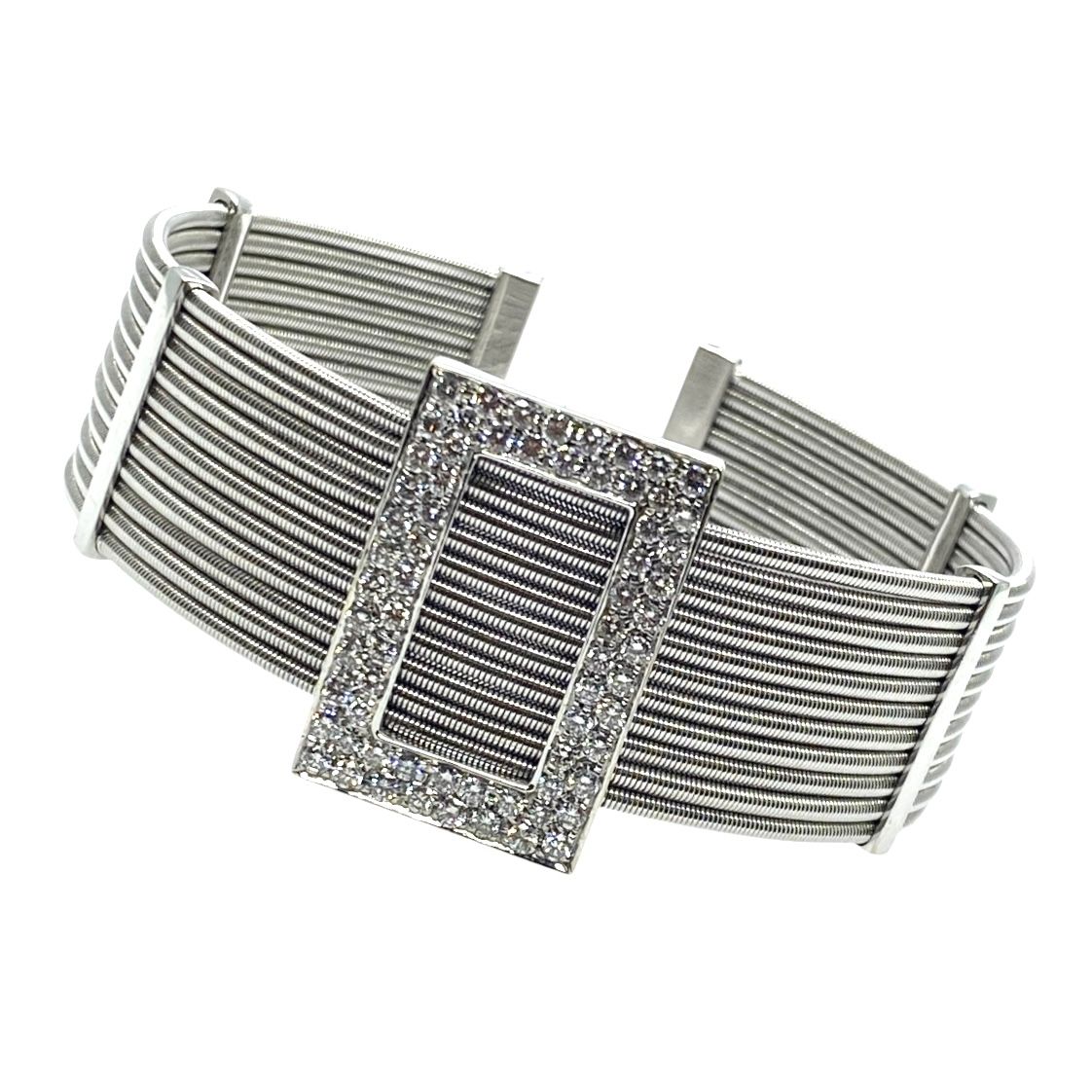 Estate White Gold and Diamond Bangle