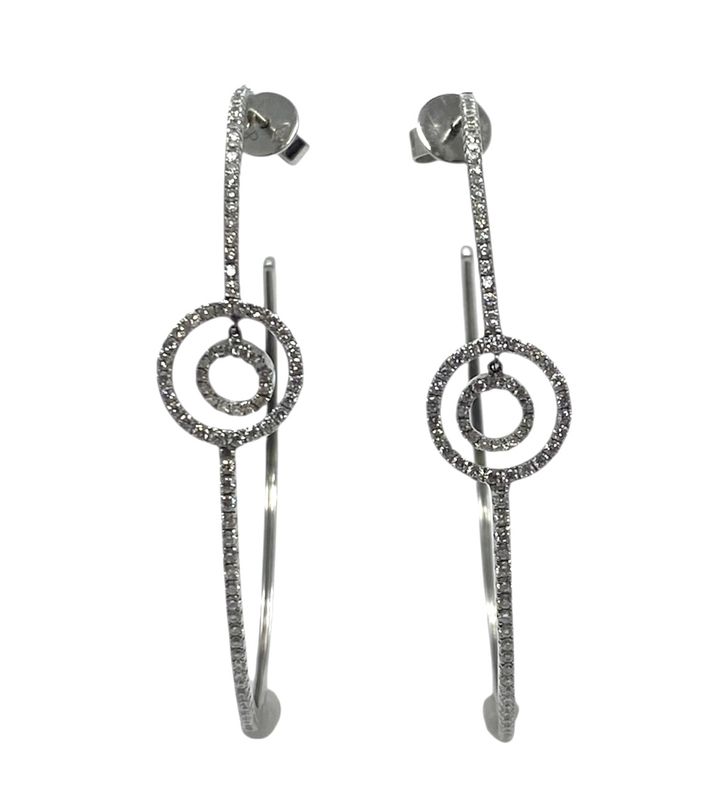 White Gold and Diamond Hoop Earrings