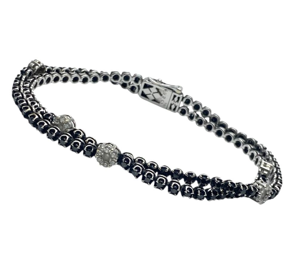 Blackened Gold and Black Diamonds Bracelet