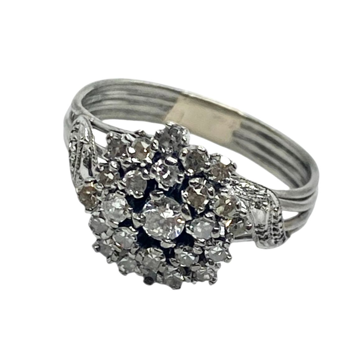 Estate Gold and Diamond Flower Ring
