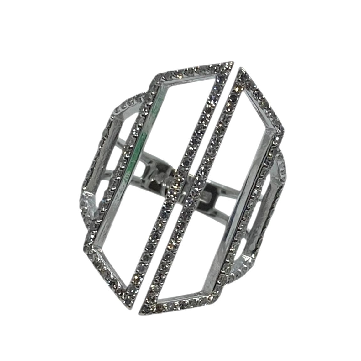 Stylish White Gold and Diamond Effy Ring