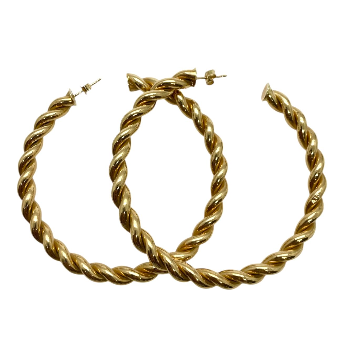 Lana Royal 14K Yellow Gold Braid Hoops 2 1/2"