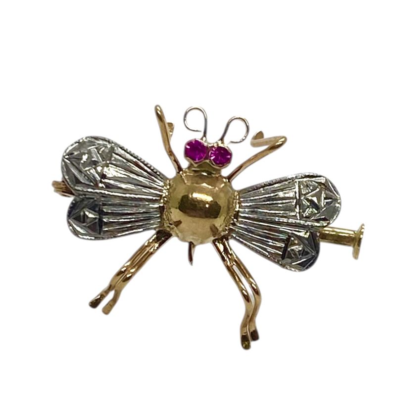 Estate Bee Pin with Ruby