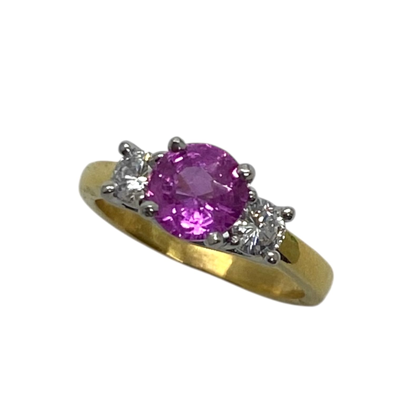 Estate Pink Sapphire and Diamond Ring