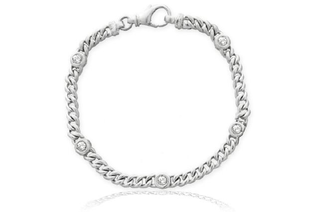 14K White Gold Diamond Bracelet