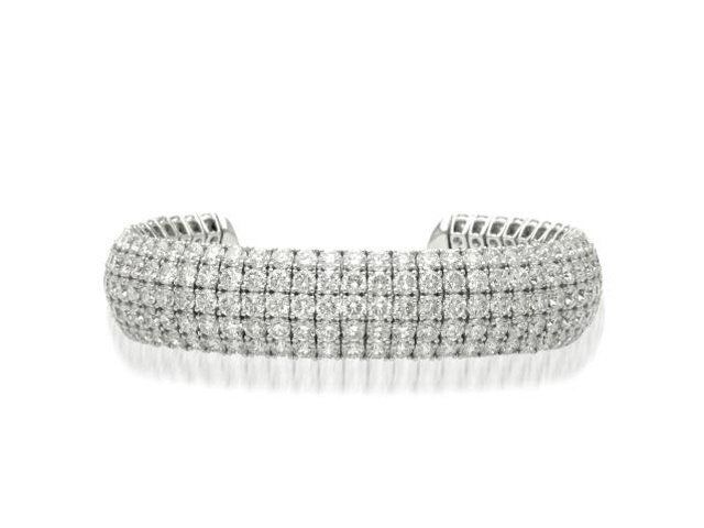 18K White Gold 5-ROW Diamond Cuff