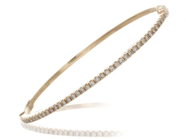 18K R/G 1/2 WAY DIAMOND BANGLE BRACELET