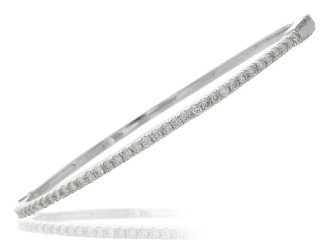 18K White Gold Diamond Bangle