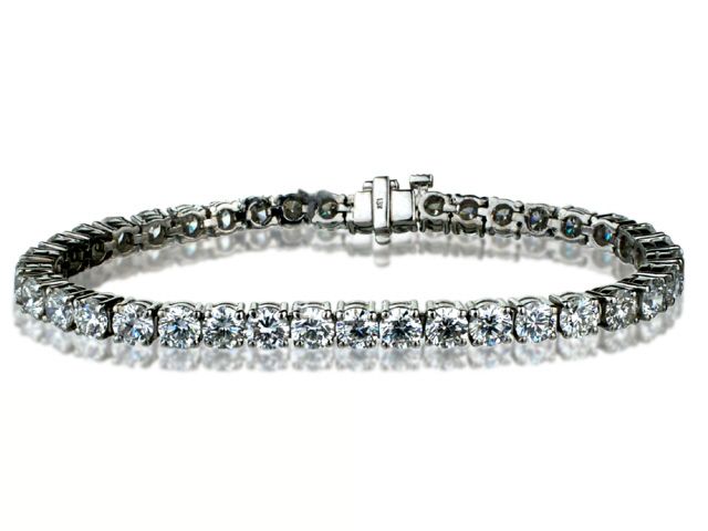 18K W/G DIAMOND TENNIS BRACELET W/ 14.17CTS ROUND DIAM