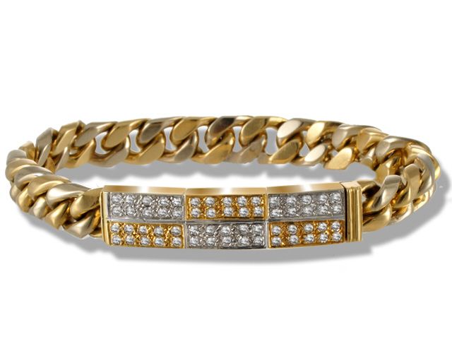 18K Yellow and White Gold Diamond Bracelet