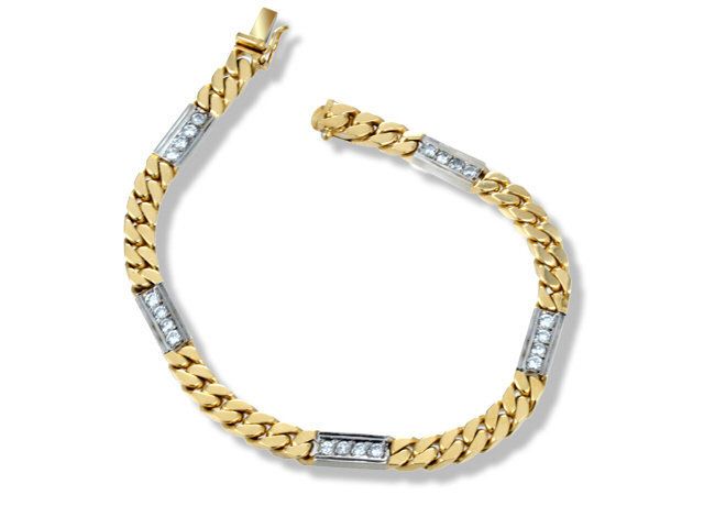 18K Yellow and White Gold Diamond Bracelet