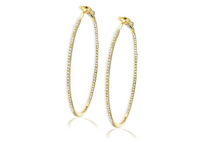 18k y/g Diamond Hoops