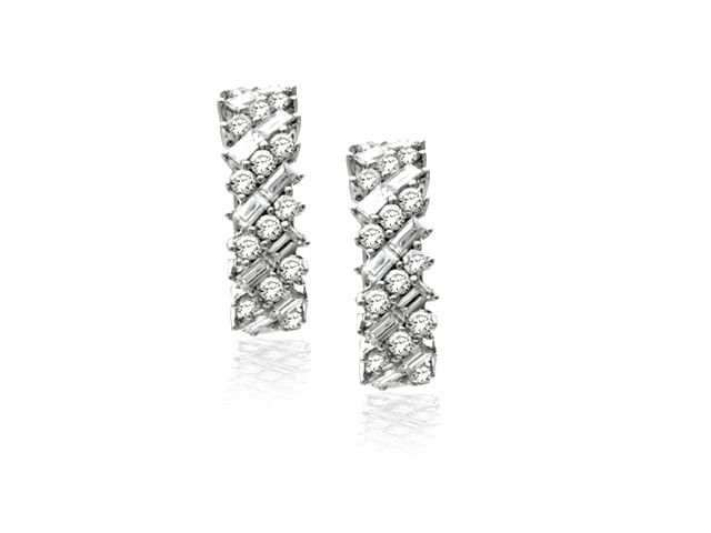 18K W/G DIAMOND EARRINGS
