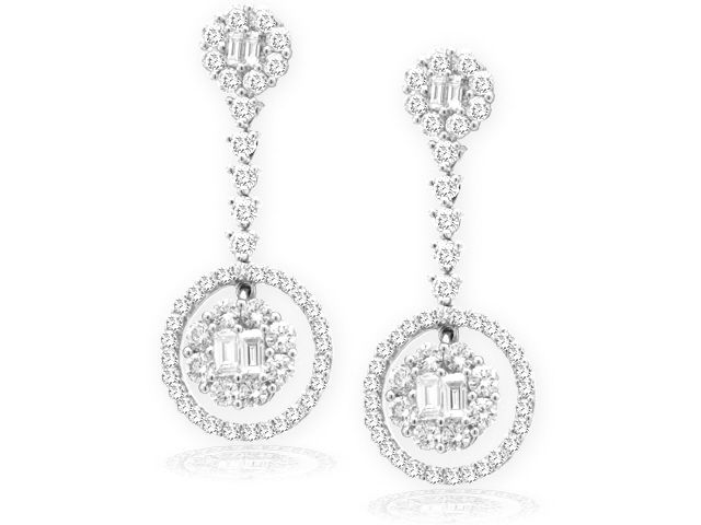 18K W/G DIAMOND EARRINGS