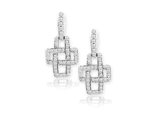 18K W/G DIAMOND EARRINGS