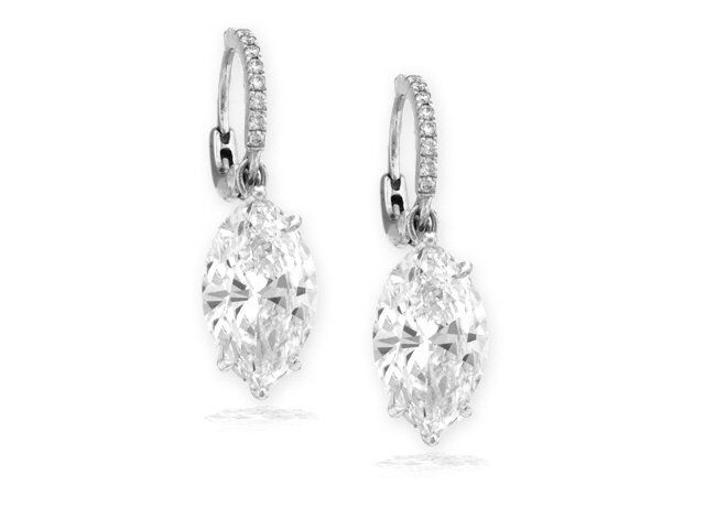PLATINUM & 18K W/G DIAMOND EARRINGS