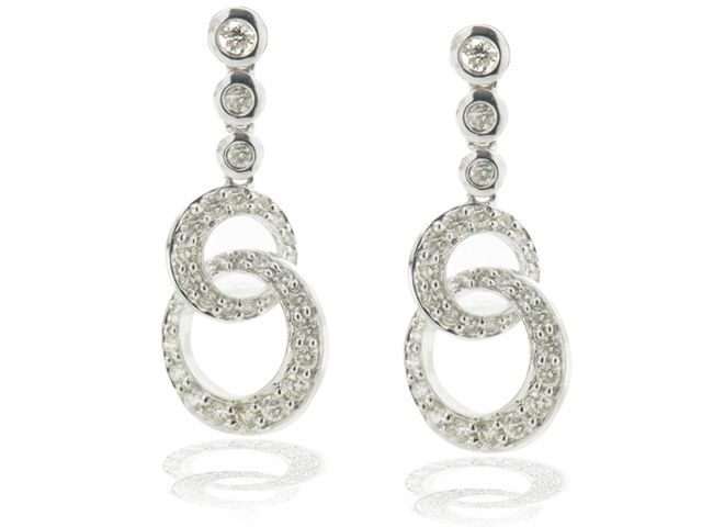 18KW DIAMOND DANGLE EARRING