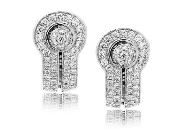 18K W/G DI MODOLO DIAMOND EARRINGS DIA=1.73CTS