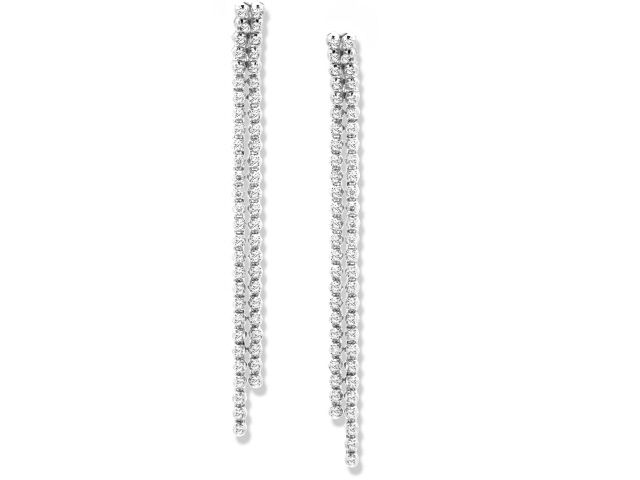 18K W/G DOUBLE DIAMOND STRING EARRINGS 106BR=2.20CTS