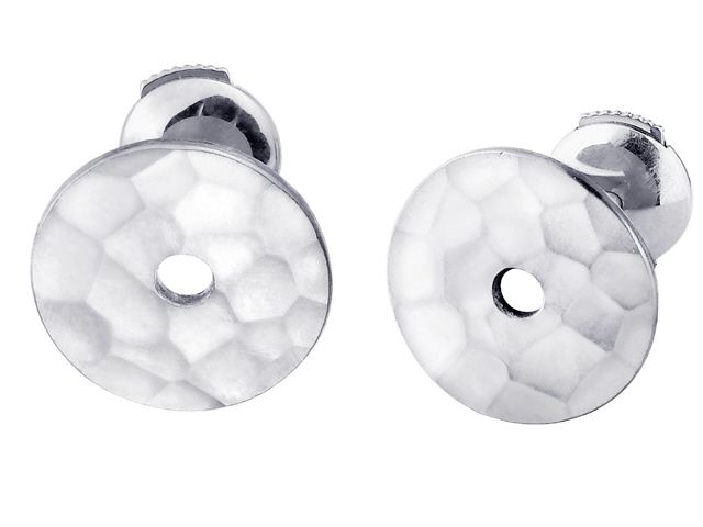 SILVER DINH VAN CHINESE PI EARRINGS 13MM