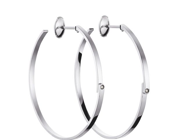 18K W/G DOUBLE SENS HOOPS W/G WDIAS=0.03CTS