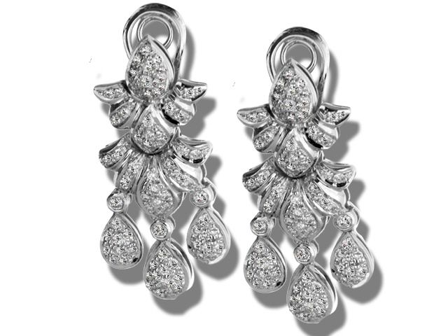 18K White Gold Diamond Earrings