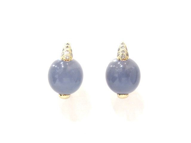 18K White Gold Blue Chalcedony Pomellato Luna Earrings