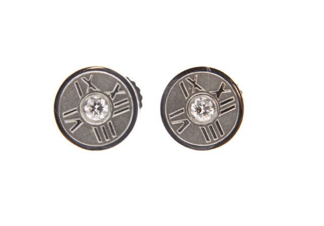 18K White Gold Tiffany & Co. Atlas Diamond Stud Earrin