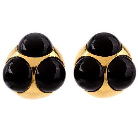 18K Yellow Gold Black Onyx Tiffany & Co Paloma Picasso
