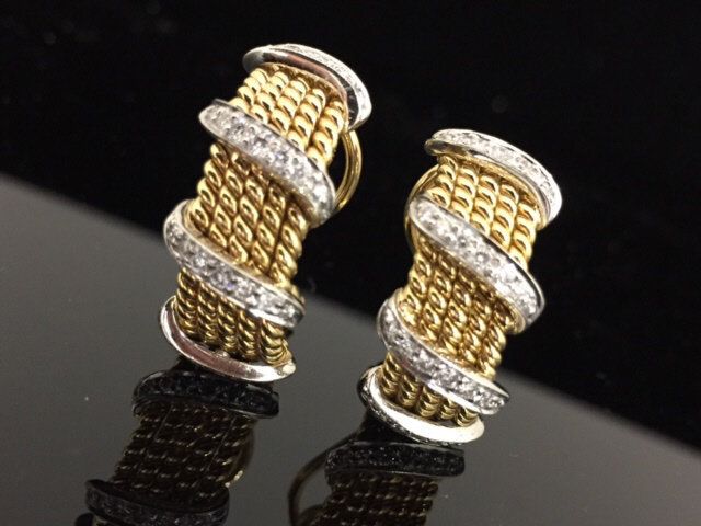 18K Yellow Gold Tiffany & Co. Schlumberger Diamond Earrings
