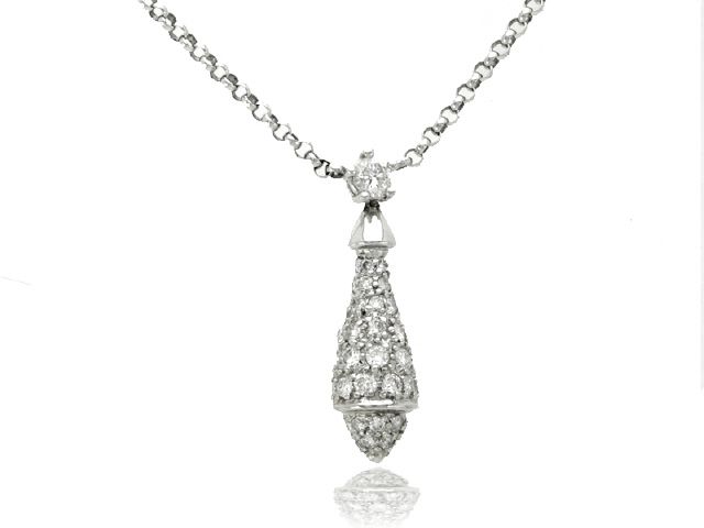 18KW DIA..65CT TIE MOTIF NECKLACE